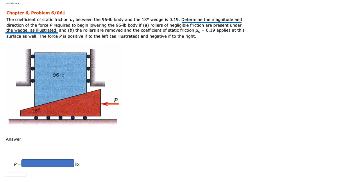 Solved QUESTION 4 Chapter 6, Problem 6/061 The coefficient | Chegg.com