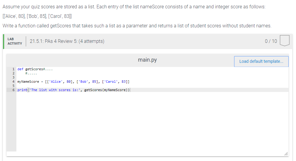 Solved Assume your quiz scores are stored as a list. Each | Chegg.com