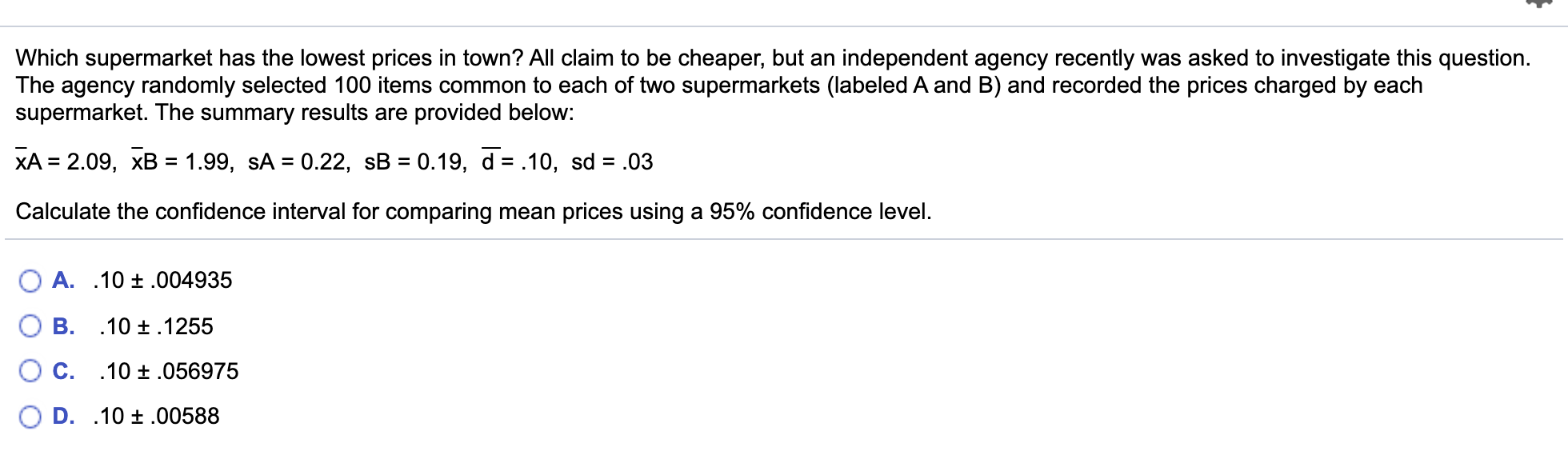 Solved Which supermarket has the lowest prices in town? All
