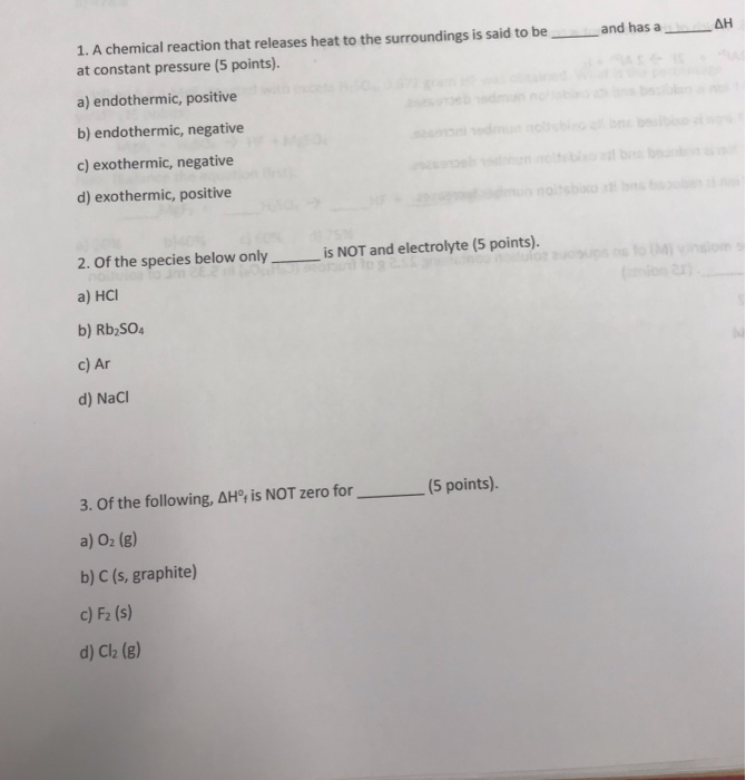 solved-1-a-chemical-reaction-that-releases-heat-to-the-chegg