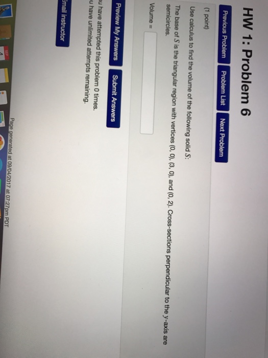 Solved HW 1: Problem 1 Previous Problem Problem List Next | Chegg.com