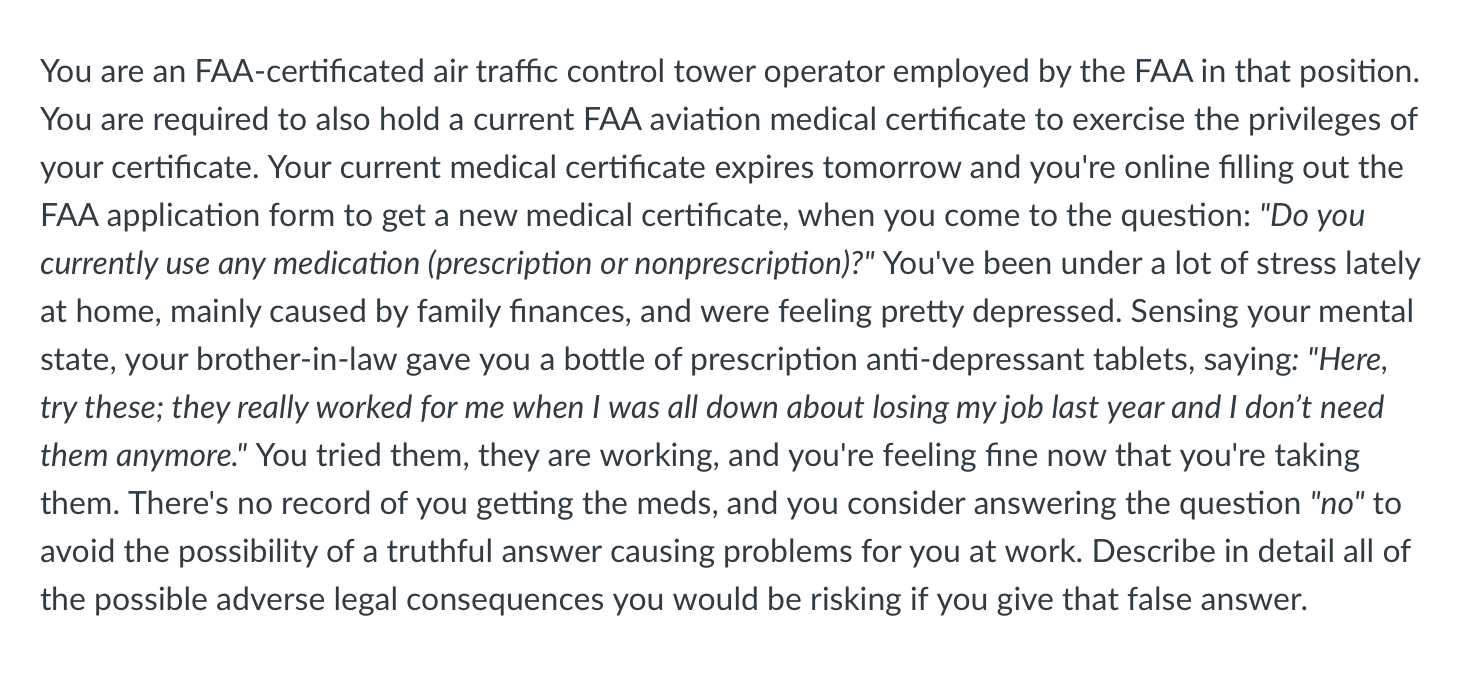 Solved You are an FAA certificated air traffic control tower Chegg com