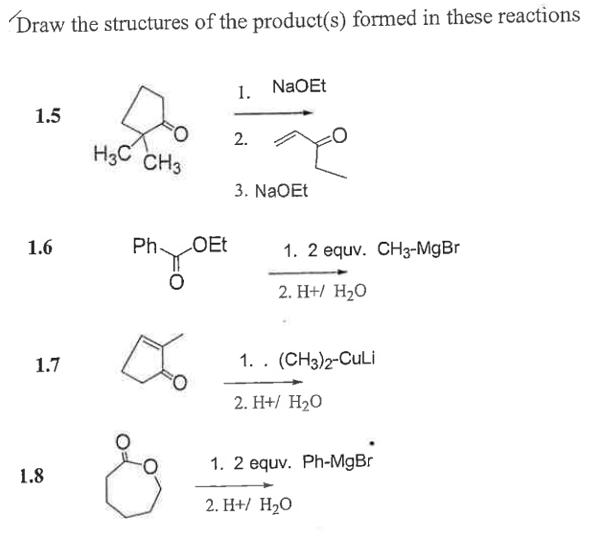 Solved Draw the structures of the product(s) formed in these | Chegg.com