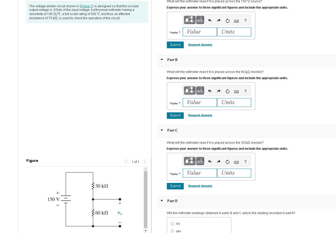 Solved The voltage-divider circuit shown in (Figure 1 ) ﻿is | Chegg.com