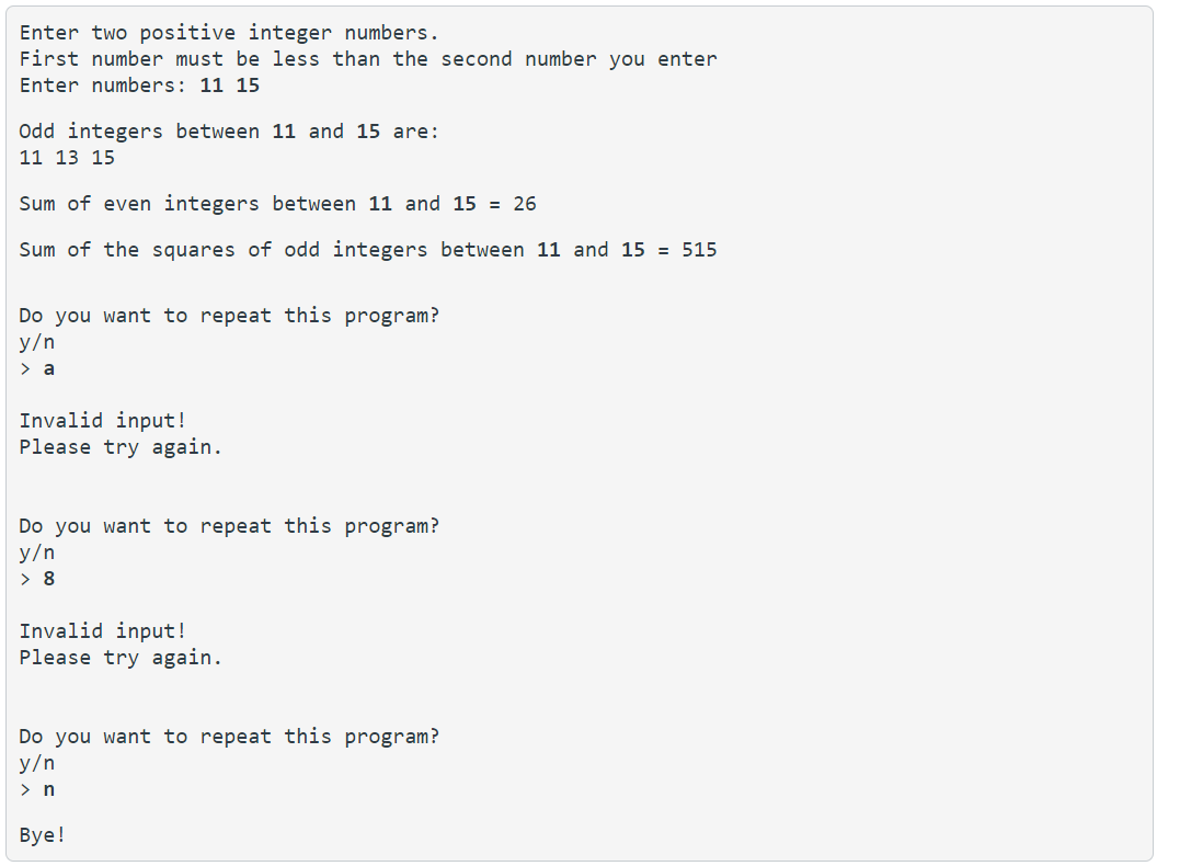 Solved Write a program that uses while loops to perform the | Chegg.com