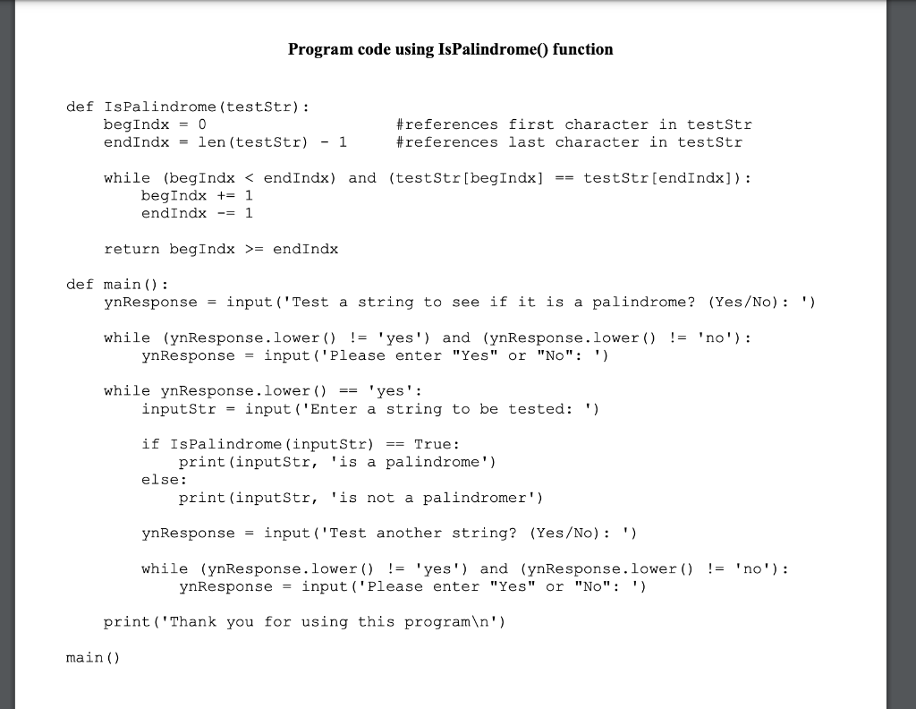 Solved Below is a copy of a Python program that includes the | Chegg.com