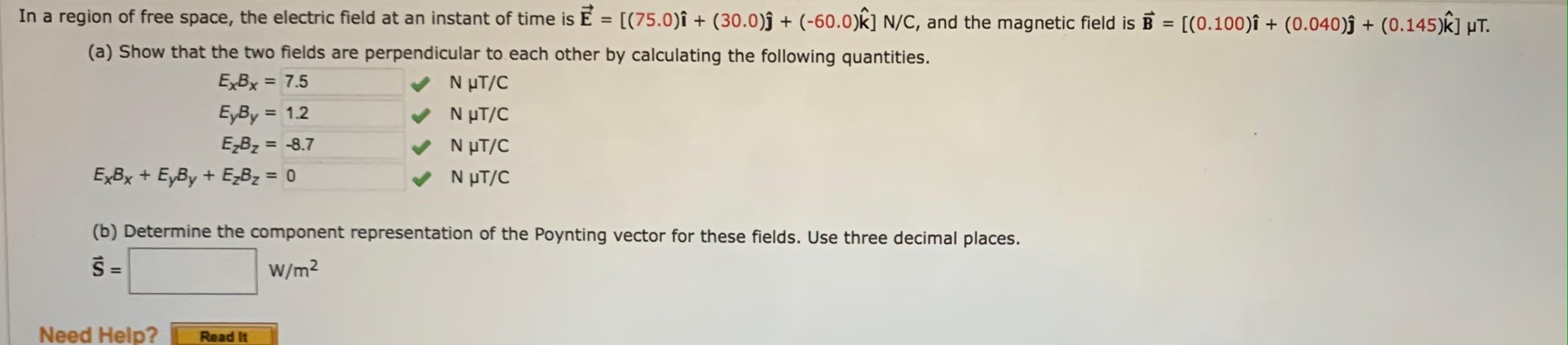 Solved In a region of free space, the electric field at an | Chegg.com