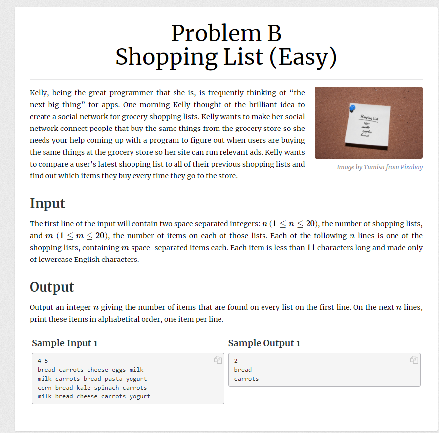 Solved Problem B Shopping List (Easy) Spiele Kelly, Being | Chegg.com