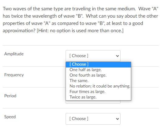Solved Two waves of the same type are traveling in the same | Chegg.com