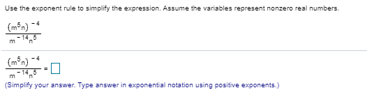 Solved Use the exponent rule to simplify the expression. | Chegg.com