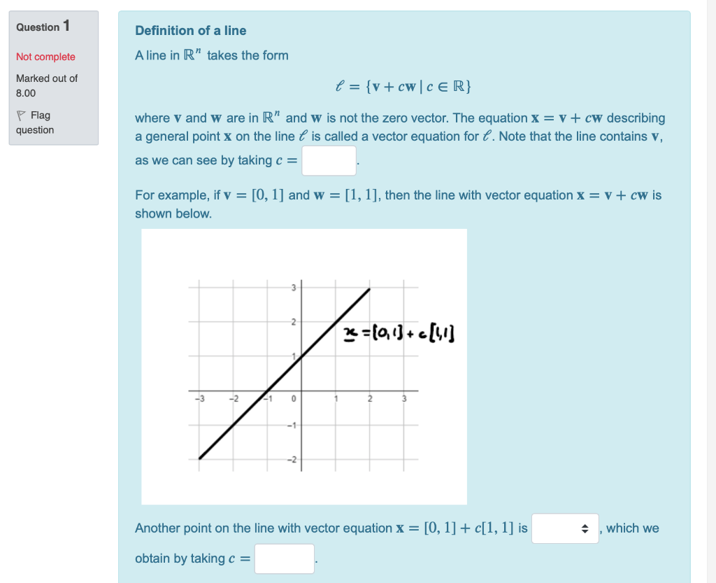 Solved Question 1 Definition Of A Line Not Complete A Lin Chegg Com