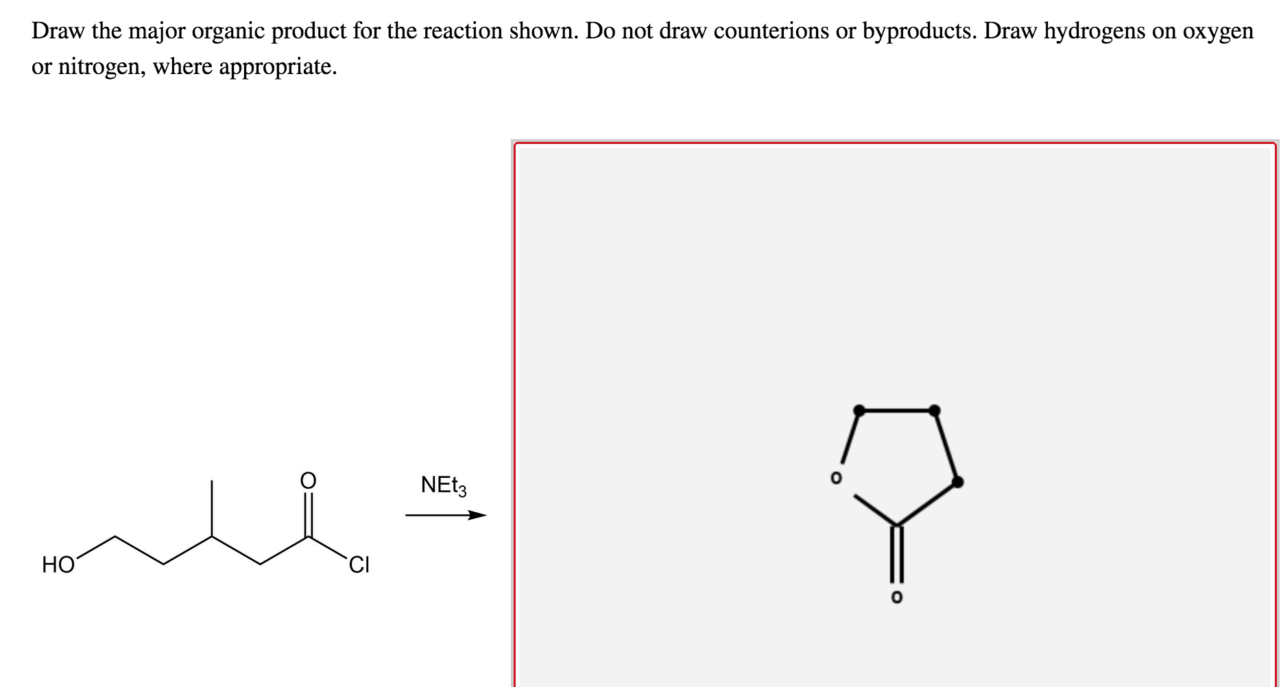 Solved Draw the major organic product for the reaction