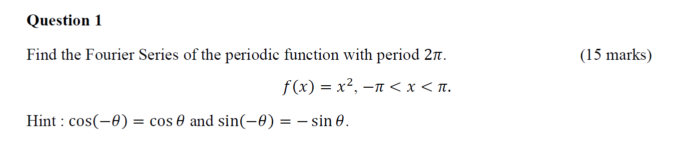 Solved Find the Fourier Series of the periodic function with | Chegg.com