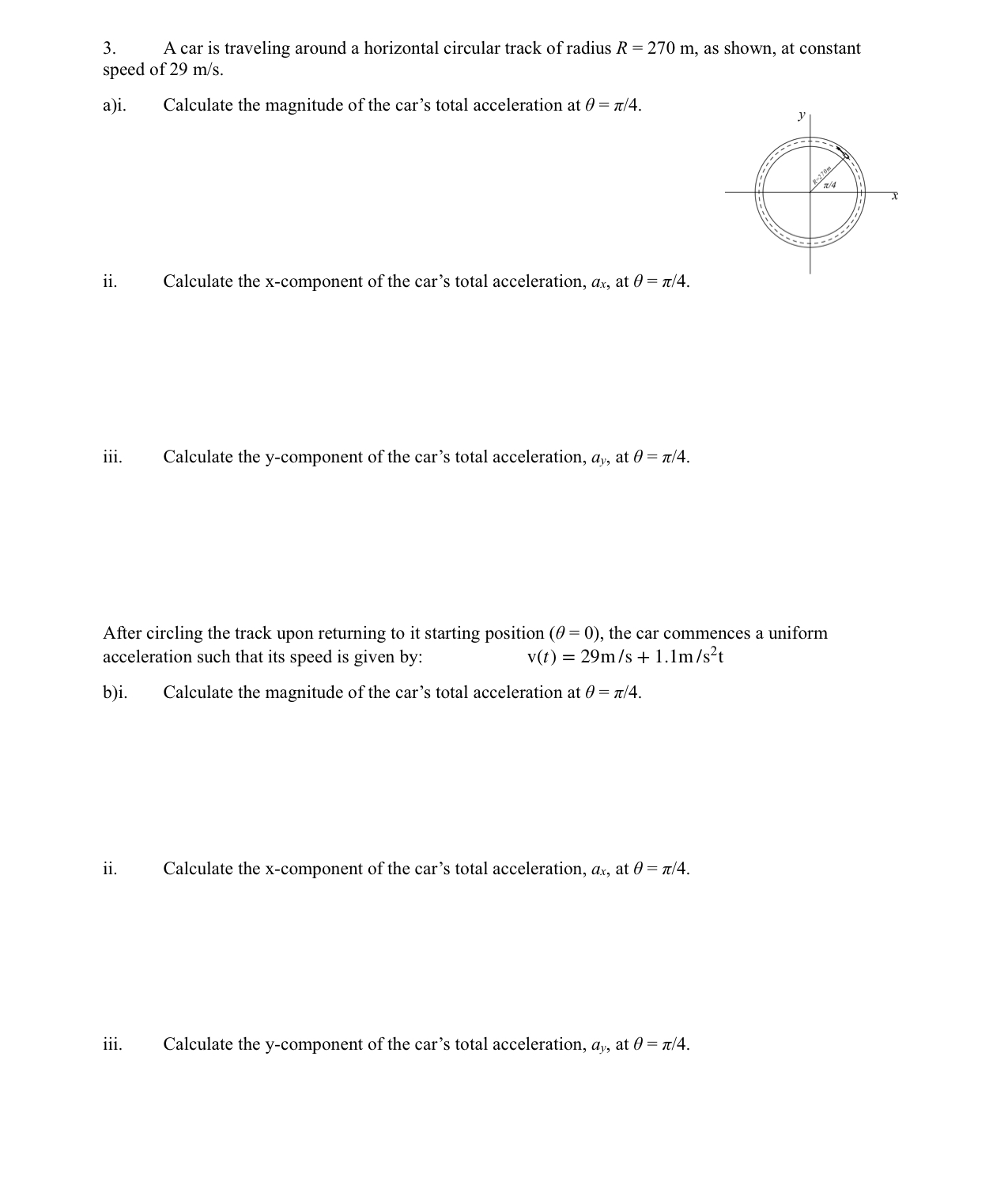 Solved 3. A car is traveling around a horizontal circular | Chegg.com