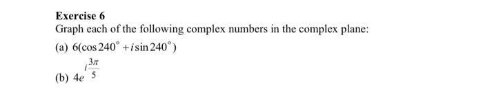 Solved Exercise 6 Graph each of the following complex | Chegg.com