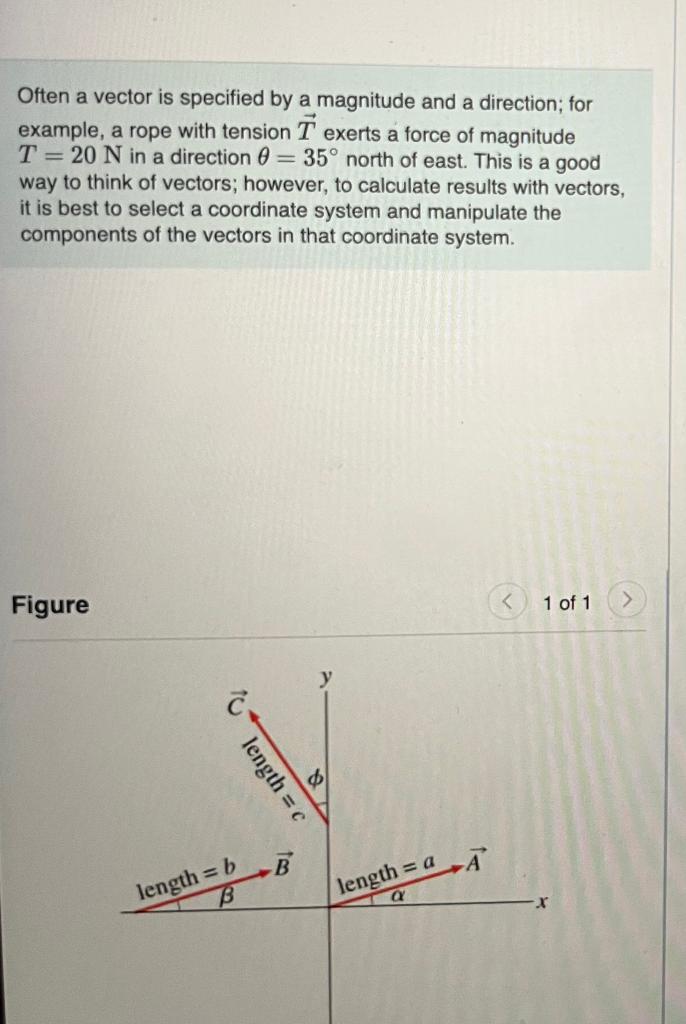 Solved 1. Find the components of the vector A⃗ A→ with | Chegg.com