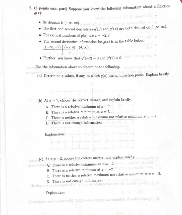 Solved each part) Suppose you know the following information | Chegg.com