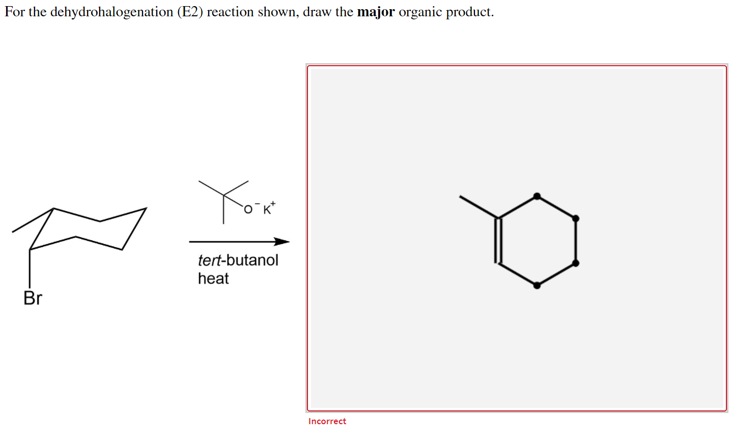 Solved For the dehydrohalogenation (E2) reaction shown, draw