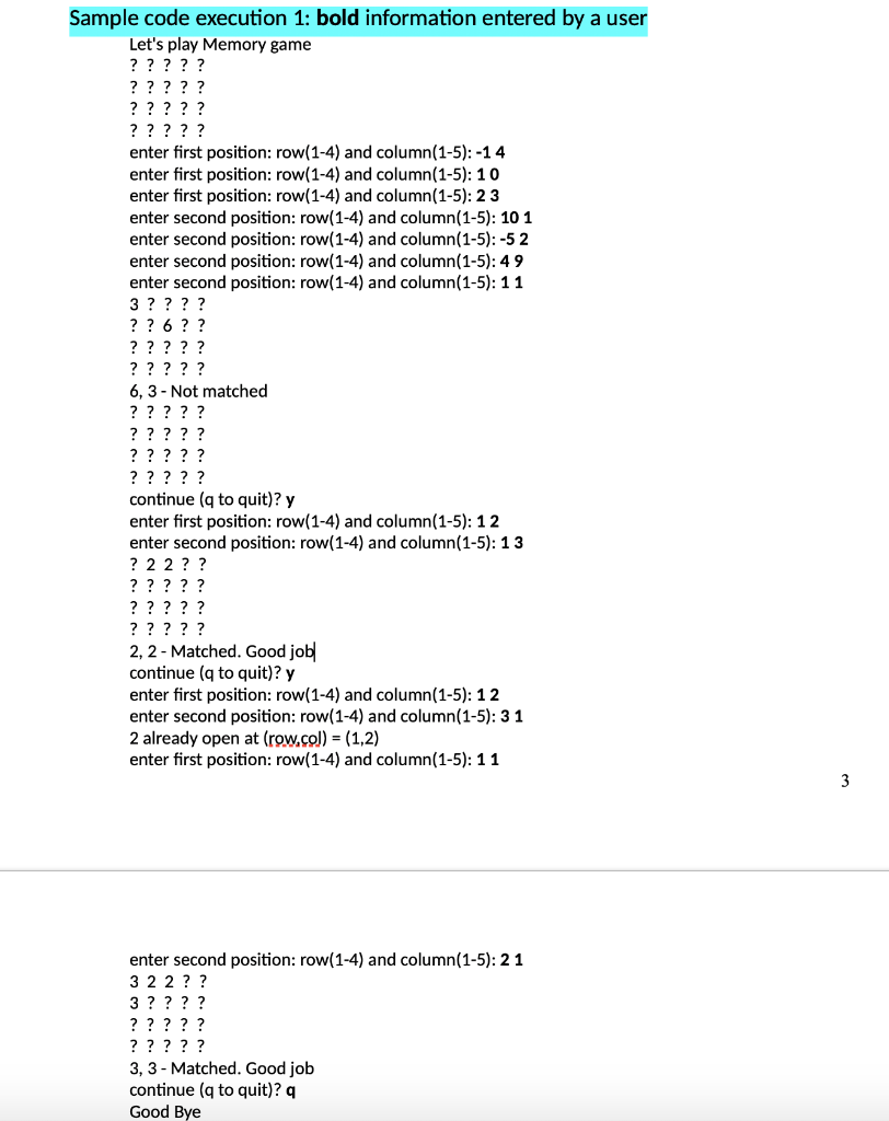 Solved Problem 2 (40 points) Interactive Memory game A