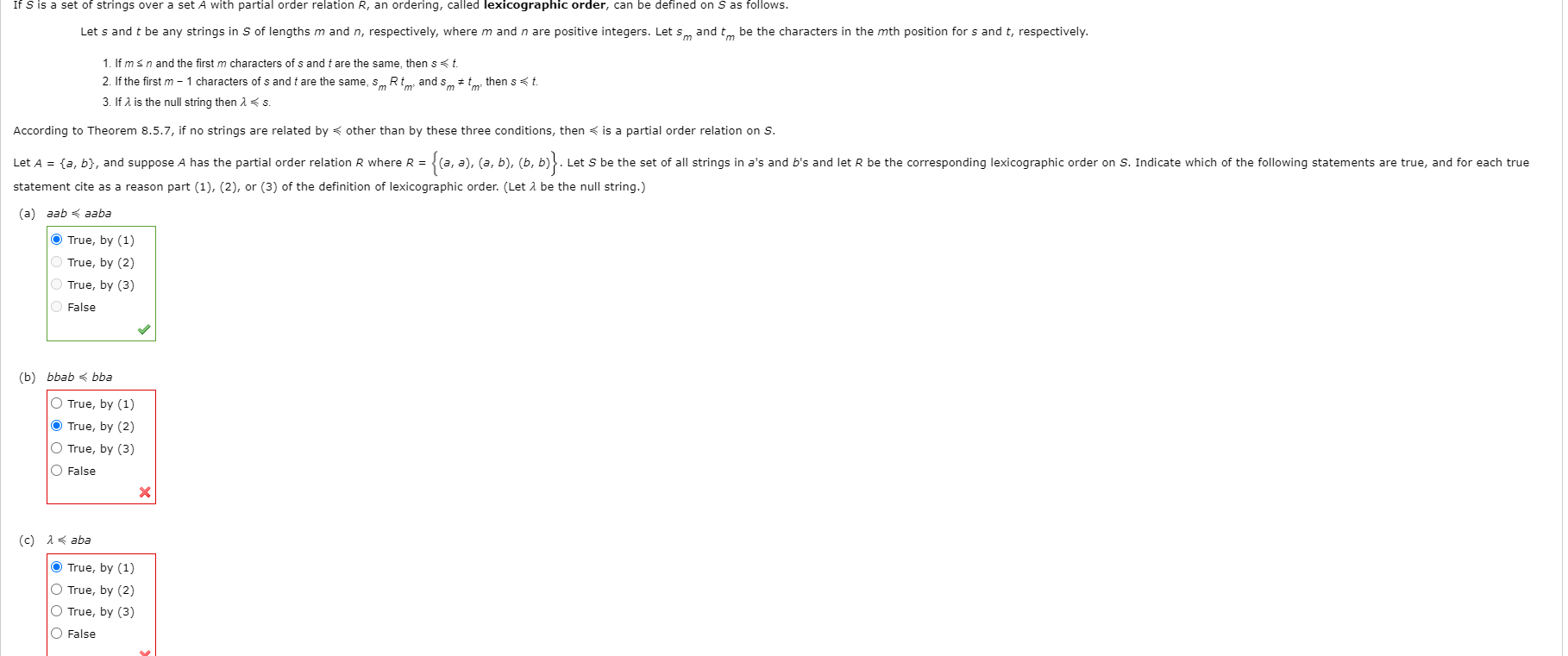Solved If S is a set of strings over a set A with partial | Chegg.com