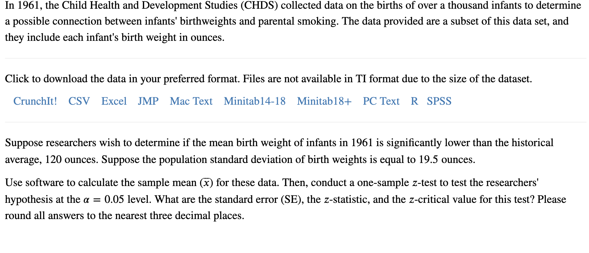 In 1961 The Child Health And Development Studies Chegg Com