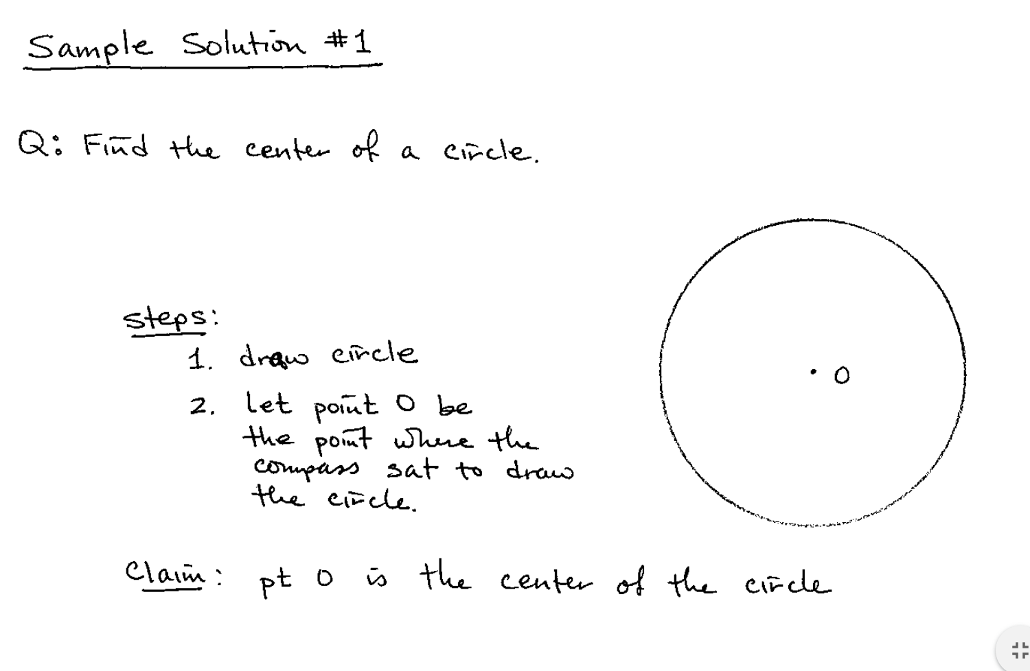 Solved Sample Solution 1 Q Find The Center Of A Circle Chegg Solved Sample Solution 1 Q Find The Center Of A Circle Chegg