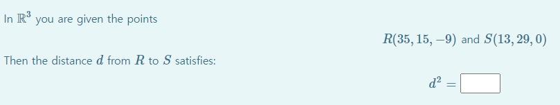 Solved In R3 you are given the points R(35,15,−9) and | Chegg.com