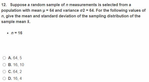 Solved 12. Suppose a random sample of n measurements is | Chegg.com