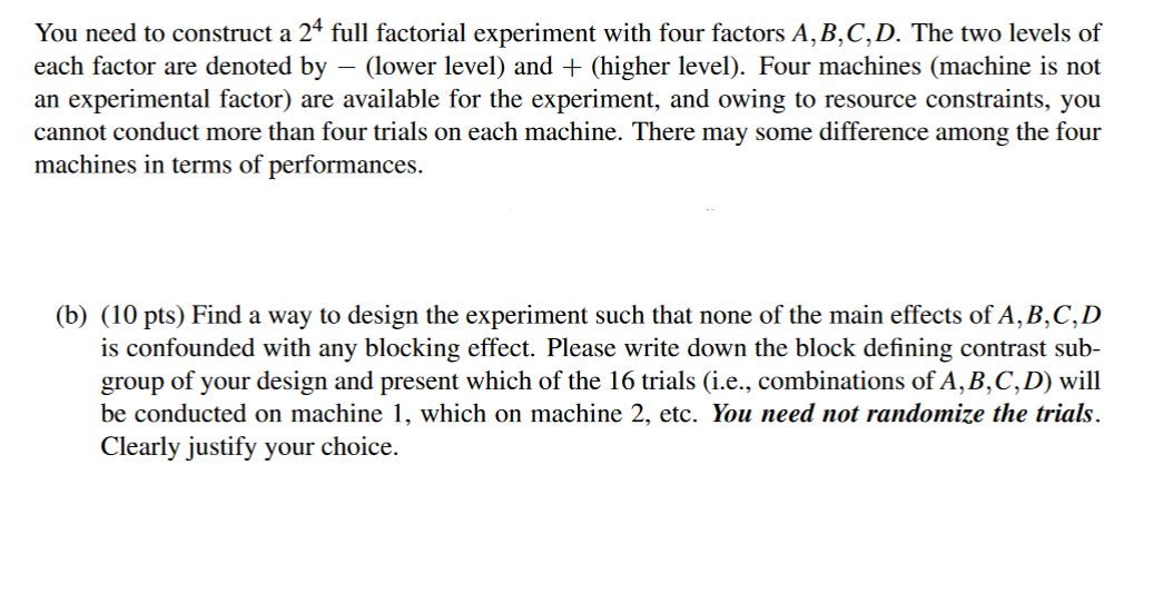 full factor experiment