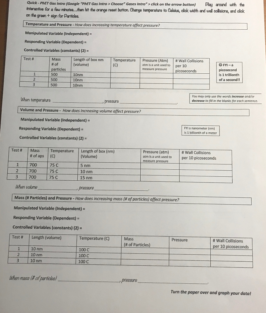 Quick PhET Gas Intro (Google "PhET Gas Intro >
