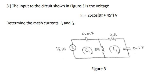 Solved 3.) The input to the circuit shown in Figure 3 is the | Chegg.com