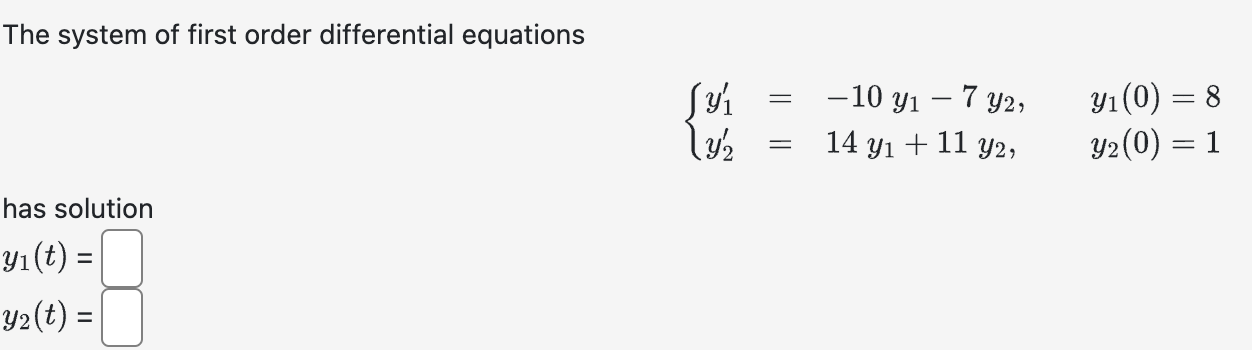 Solved The system of ﻿first order differential | Chegg.com