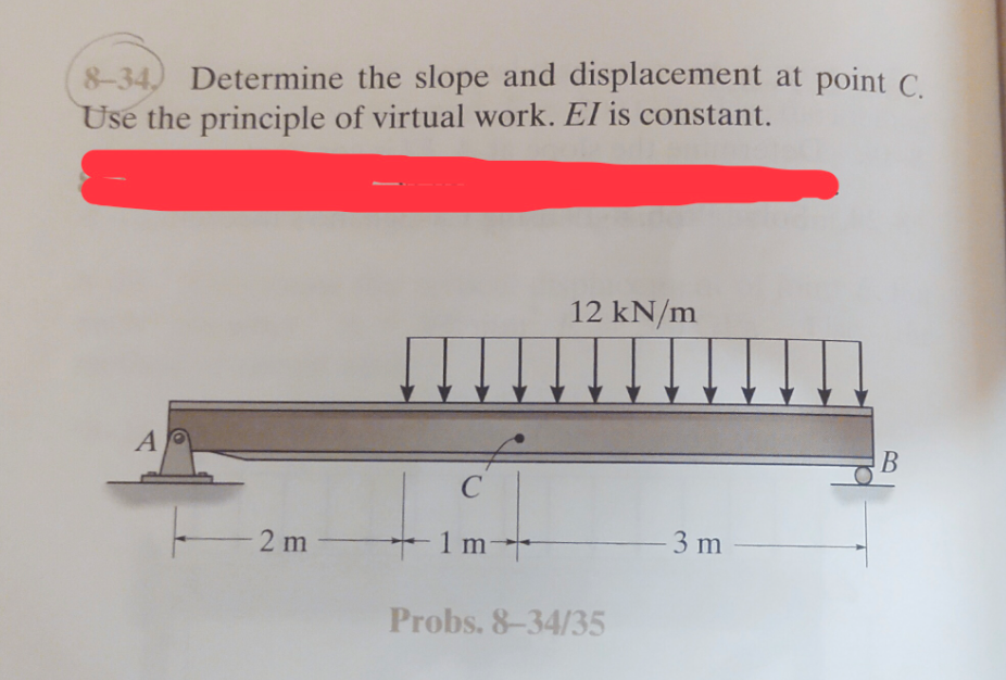 Solved 8–34) Determine the slope and displacement at point | Chegg.com