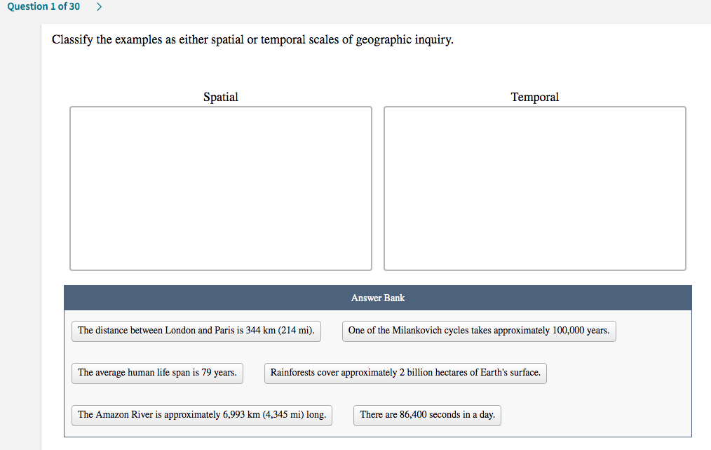 Solved Question 1 of 30 > Classify the examples as either | Chegg.com