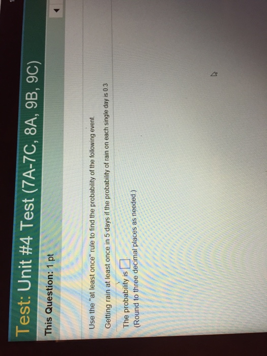 Solved Test Unit #4 Test (7A-7C, 8A, 9B, 9C) This Question: | Chegg.com