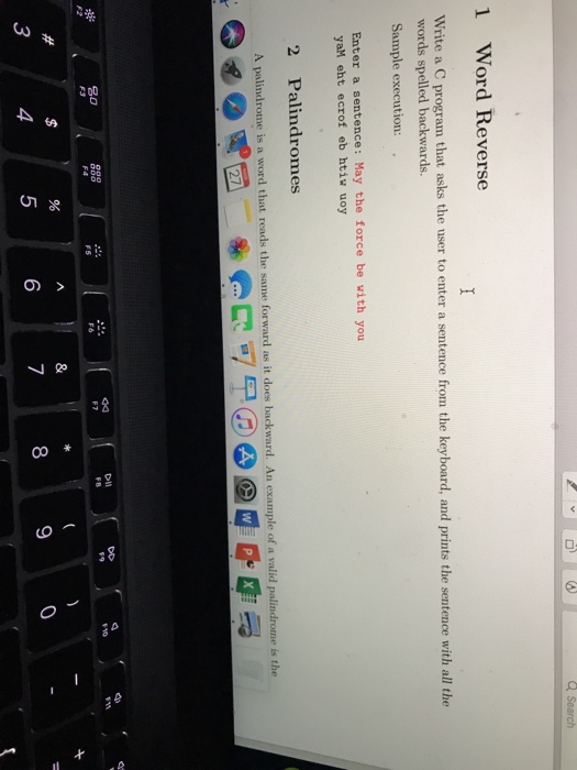 Solved 1 Word Reverse Write a C program that asks the user | Chegg.com