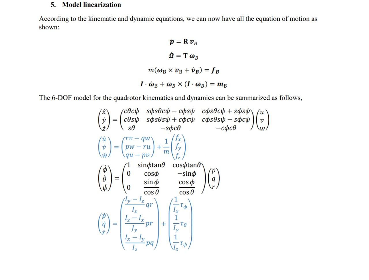 According to the kinematic and dynamic equations, we | Chegg.com