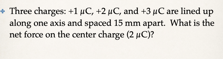 Solved Three charges: 1 pC, 2 uC, and 3 uC are placed on the | Chegg.com