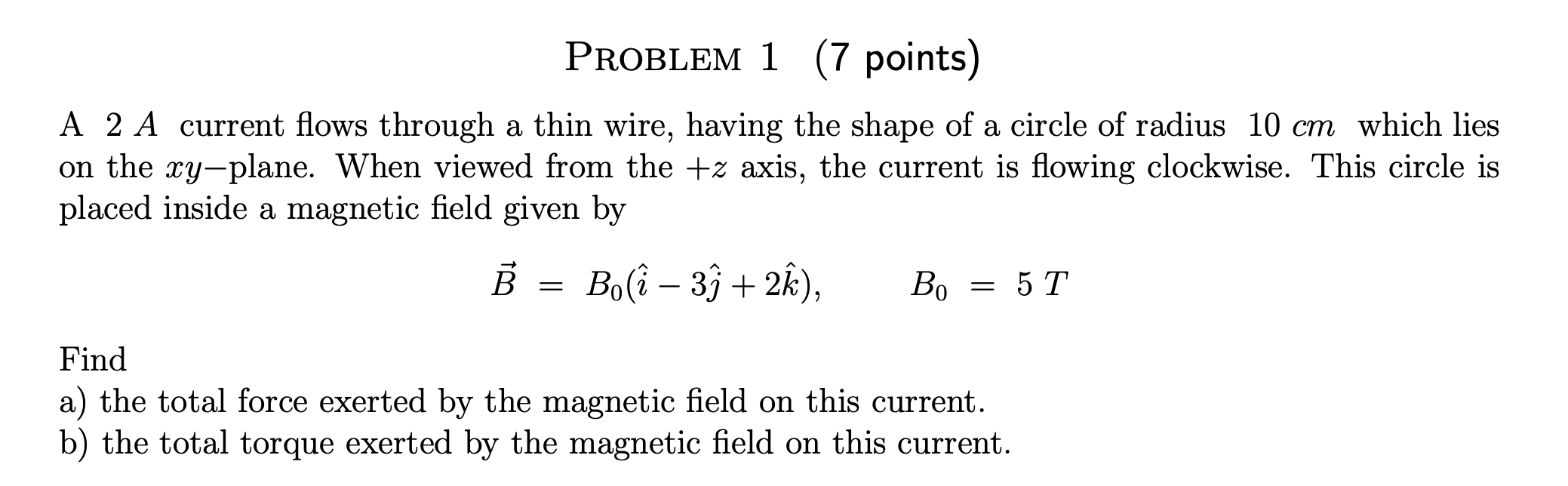 Solved PROBLEM 1 (7 points) A 2 A current flows through a | Chegg.com