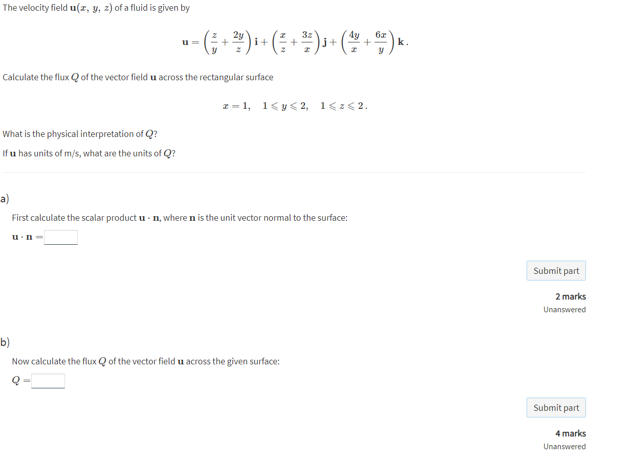 Solved The Velocity Field U(x, Y, Z) Of A Fluid Is Given By | Chegg.com