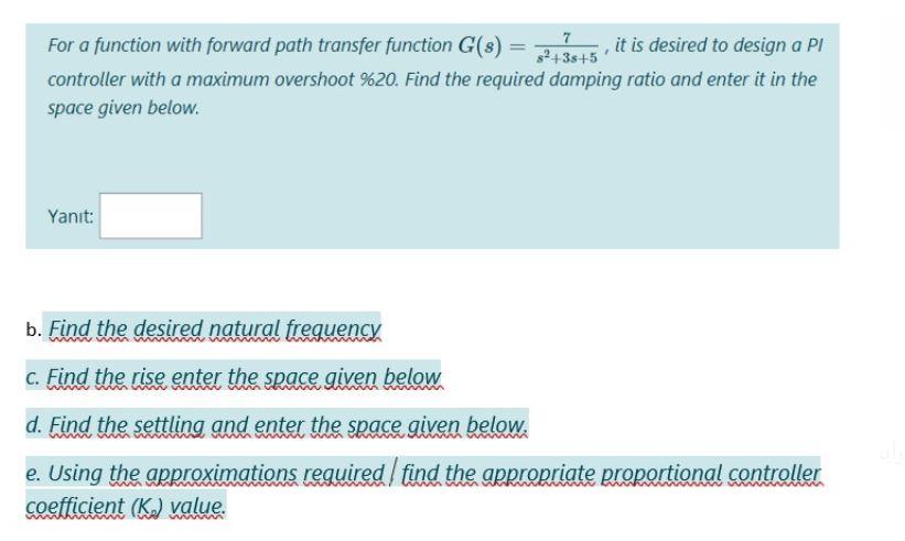 Solved For A Function With Forward Path Transfer Function | Chegg.com