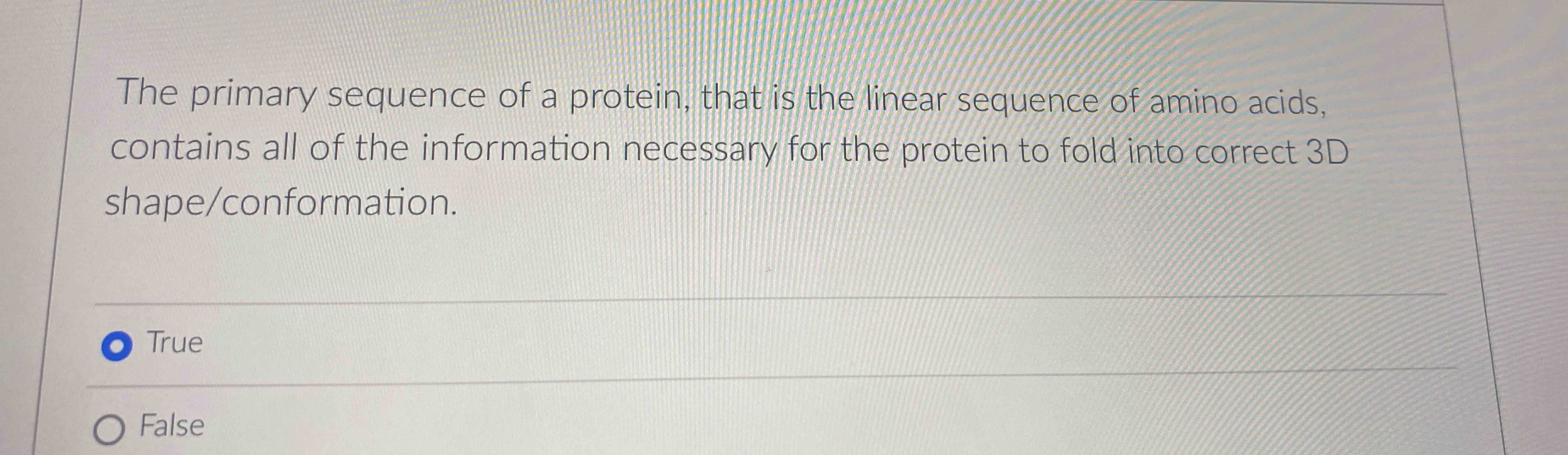 Solved The primary sequence of a protein, that is the linear | Chegg.com