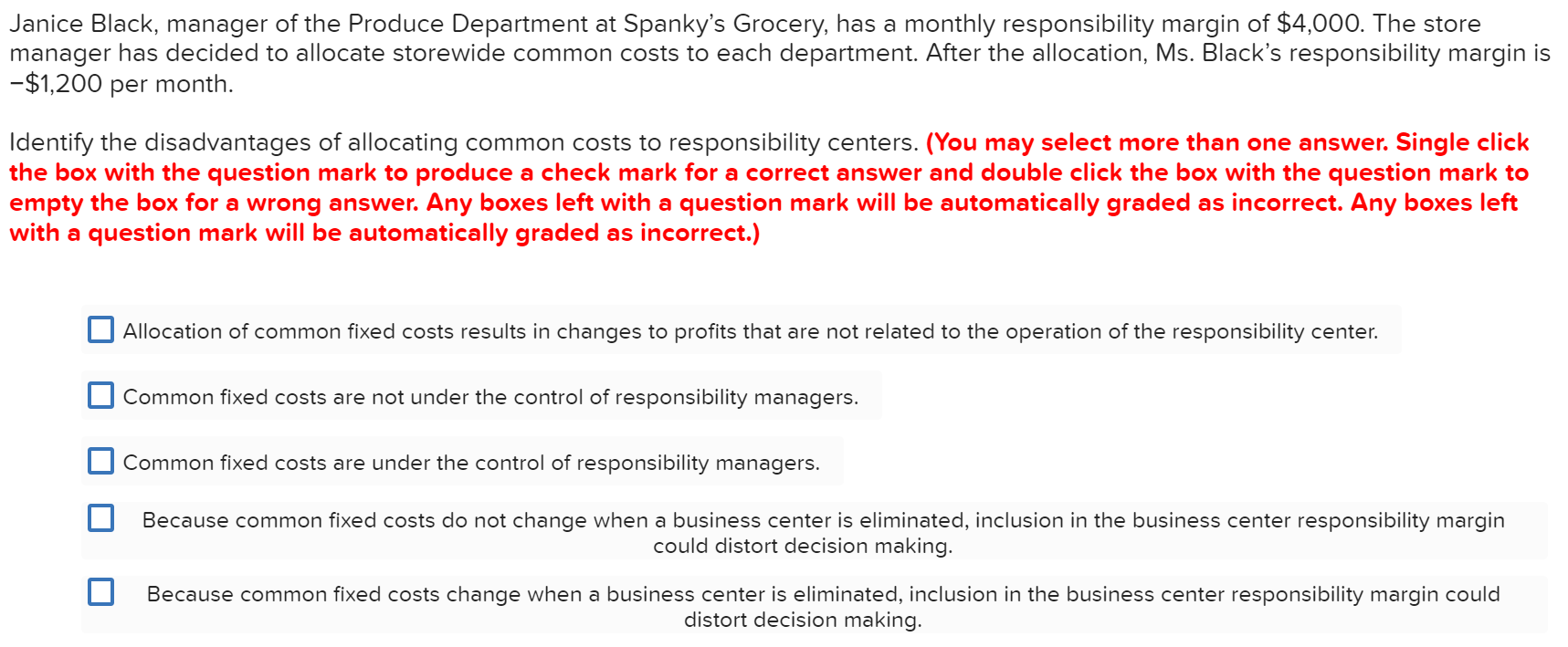 Solved Janice Black, manager of the Produce Department at | Chegg.com
