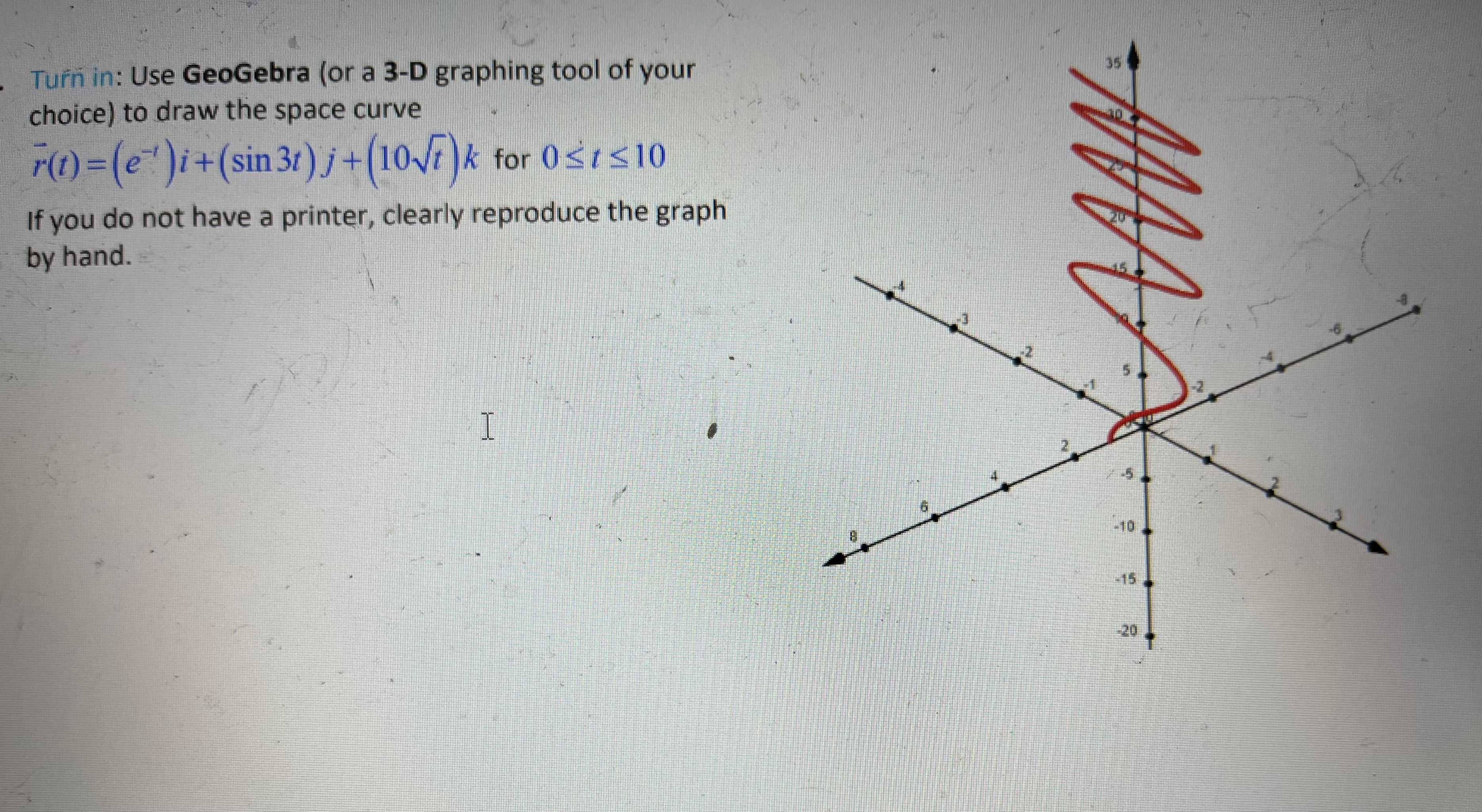 Solved Tufñ in: Use GeoGebra (or a 3-D graphing tool of your | Chegg.com