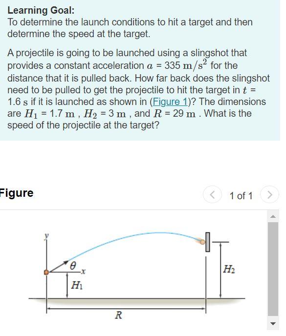 Solved Begin by determining the required launch velocity.