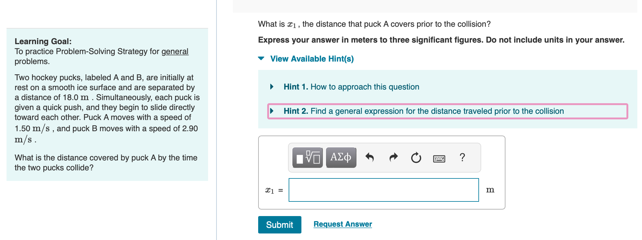 solved-what-is-x1-the-distance-that-puck-a-covers-prior-to-chegg