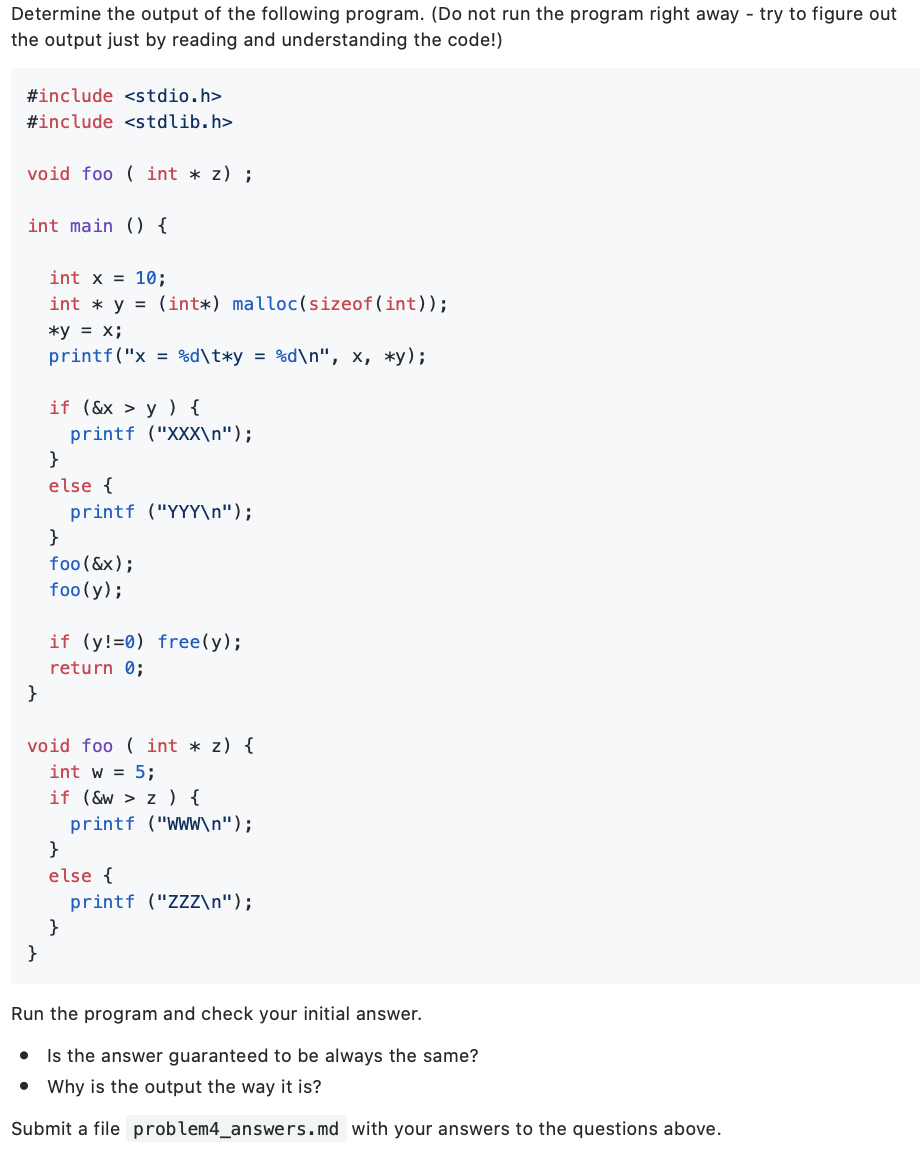 Solved Determine The Output Of The Following Program. (Do | Chegg.com