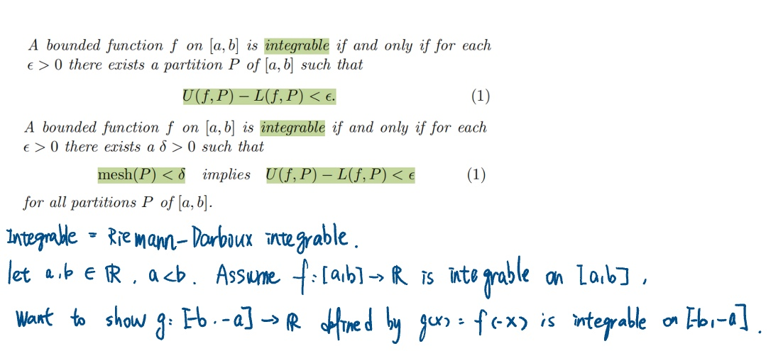 A Bounded Function F On A B Is Integrable If And Chegg Com