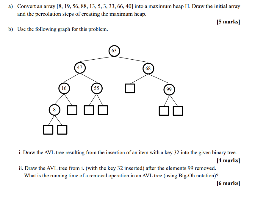 Solved A) Convert An Array [8, 19, 56, 88, 13, 5,3, 33, 66, | Chegg.com