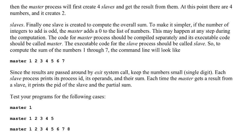Solved You will write a program that uses multiple processes | Chegg.com